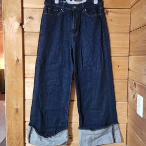 a.n.a high rise cuffed wide leg jeans